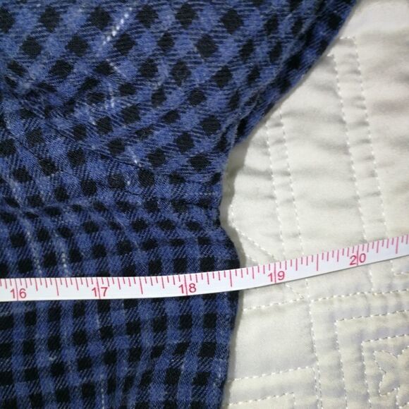 Men PENGUIN Check Gingham Blue Lined Preppy Heritage Slim Fit Shirt Size Medium - Picture 12 of 14